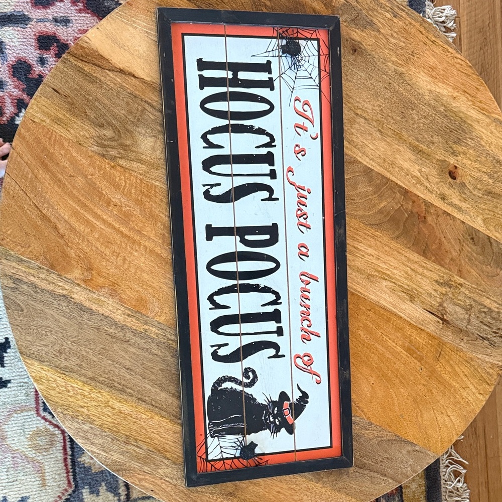 Hocus Pocus Halloween Wall Sign - Black and Orange